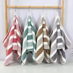 Listrado Padrão Toalha De Banho Set, Toalha De Mão Macia, Secagem Rápida, Toalhas Absorventes Para Banheiro - Image 6
