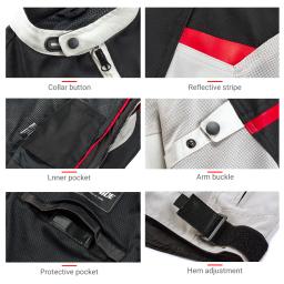 Jaqueta de motocicleta respirável jaqueta de motociclista construída em equipamento de proteção malha moto motociclista roupas jaqueta calças das mulheres dos homens - Image 5