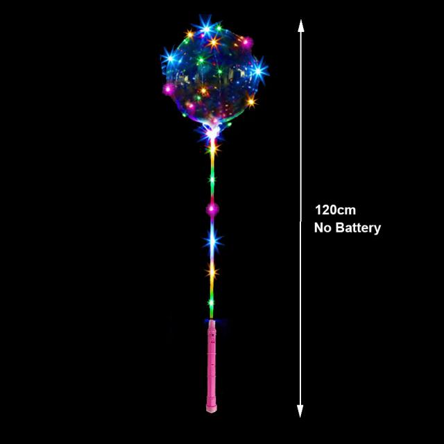 Conjunto Completo de 1/2 com 120cm de LED para Acender Balões Bobos em Festa de Aniversário - Efeitos Piscantes em 3 Níveis para Balões de 20 e 70cm com Vara