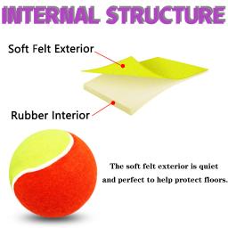 Soft Elastic Low Compression Pressure Training Ball com Carry Bag, Bolas de tênis para crianças, adequado para jovens e iniciantes, 6PCs - Image 3