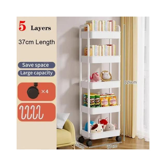 Prático Rack de Armazenamento Multiuso com Rodas para Cozinha, Quarto e Banheiro