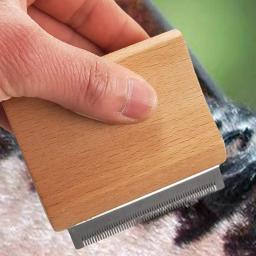 Profissional Pet Deshedding Escova, Groomer De Madeira, Noivo Grooming Tool, Pente Do Cão, Vis - Image 3