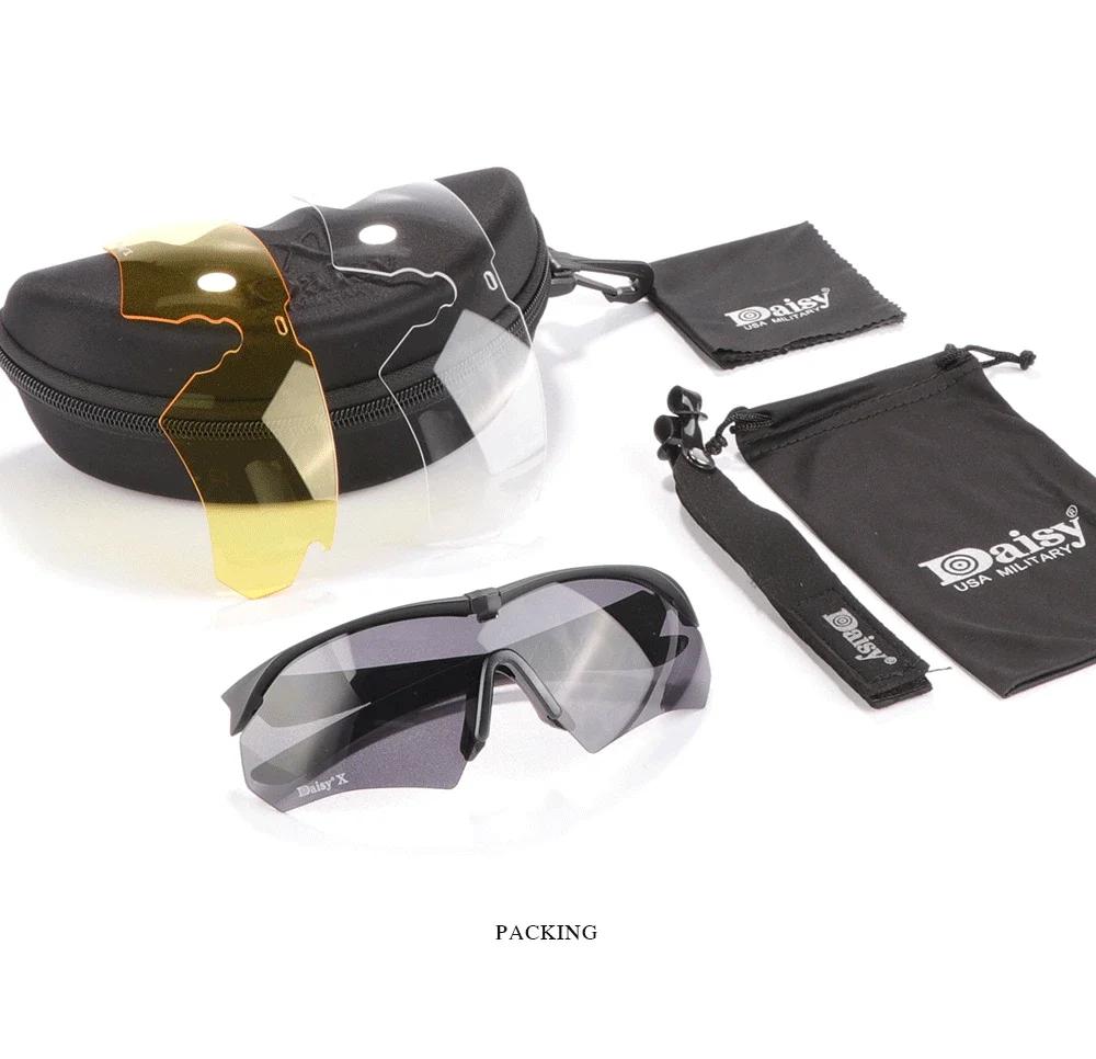 Óculos de segurança tático com lente intercambiável, Outdoor Proteção UV Goggles, Caça, Airsoft, Tiro, Caminhadas, 3 Lens - Image 1
