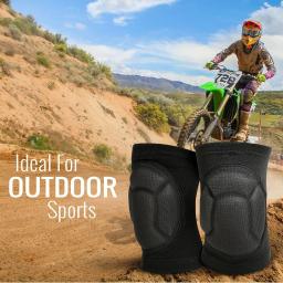 1 par de joelheiras protetoras antiderrapantes de esponja grossa, equipamento de proteção para adultos/jovens, joelheiras para academia, skate, ciclismo, bicicleta - Image 6