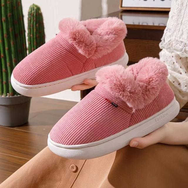 Kidmi inverno sapatos femininos casuais casa sapatos para homens 2024 ao ar livre sapatos de algodão quente para mulher interior de pelúcia acolchoado chinelos femininos
