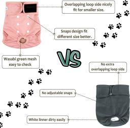 Fraldas laváveis para cães fêmeas, Fraldas reutilizáveis Premium para cachorrinho, altamente absorvente, incontinência animal, calor - Image 4