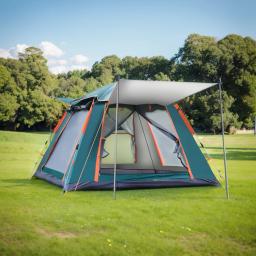 Barraca de acampamento automática com Canopy, Tenda dobrável ao ar livre, Tenda portátil hexagonal para a família, 3-4-6 pessoas - Image 3