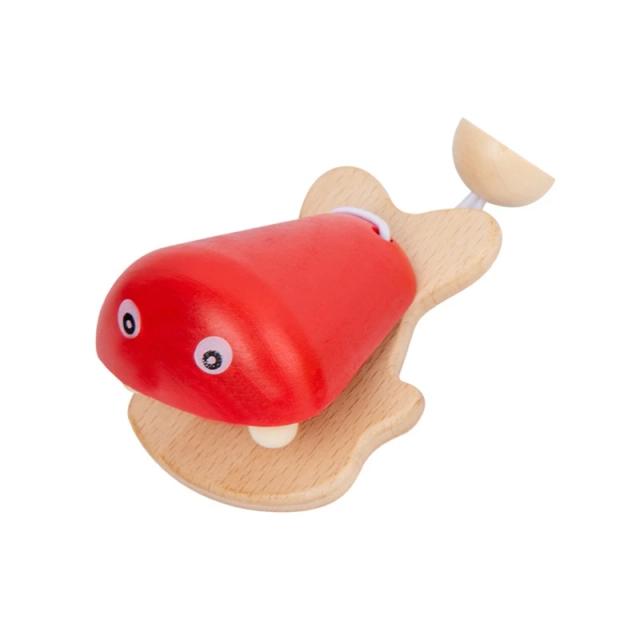 Instrumento Musical de Percussão em Forma de Peixe para Crianças, Brinquedo Educativo de Madeira para Desenvolvimento Prescolar