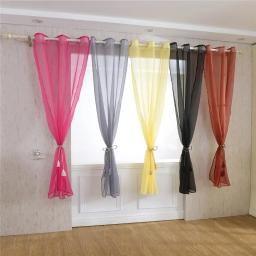 Cortina voile de cor pura, tule transparente, cenário de casamento, porta de festa, painel transparente p184c - Image 3
