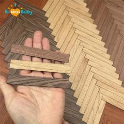 Miniatura autoadesivas ladrilhos, Adesivos de parede 3D, Grão de madeira, Casa de boneca, Sala de estar, Decoração do quarto, 40Pcs - Image 1