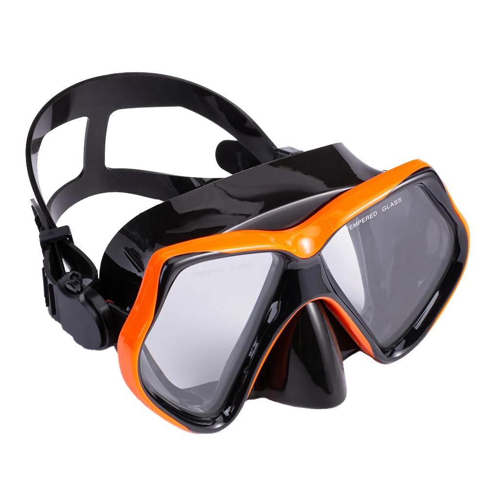 Máscara de snorkel óculos de natação treinamento de mergulho saia tubo silicone temperatura lente de vidro anti-vazamento anti-nevoeiro ampla vista alça ajustável - Image 1
