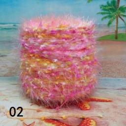 Fio de crochê extravagante tingido especial, nó colorido do grânulo, mistura de penas, fio de tricô manual para camisola e chapéu DIY, 50g por lote - Image 3