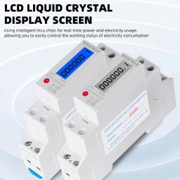 18mm monofásico 1p 2 fios wattímetro digital consumo de energia medidor de energia analógico kwh ac 230v 50hz lcd elétrico montagem em trilho din - Image 2
