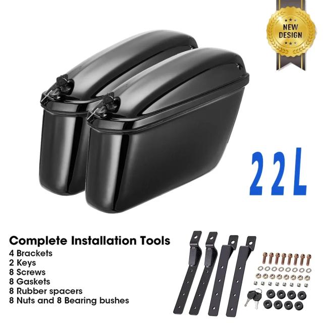 Kemimoto Bolsas de Selim Rígidas para Motocicleta 22L/26L/30L