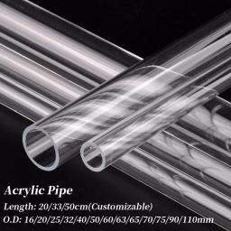 Tubo acrílico transparente o.d 16 ~ 110mm, suprimentos para aquário, rega hidroponia, tubo de plexiglass transparente, 20/33/50cm de comprimento, 1 peça - Image 1