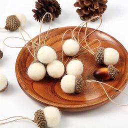 10 pçs árvore de natal pendurado pingente diy feltro pinho cone bolas decorações de mesa enfeites de árvore de natal 10x2x2cm - Image 4