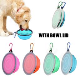 Tigela dobrável de comida e água com lábio para pet, cachorro portátil com mosquetão, pet fornecimentos, viagem ao ar livre, tigela para cachorro - Image 1