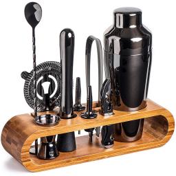 Cocktail Mixology Bartender Kit com elegante Bamboo Stand, Bar Tool Set, 10 pcs - Image 3
