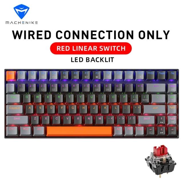 Machenike K500A-B84 Teclado Mecânico 75% TKL Hot-Swappable 84 Teclas Gamer