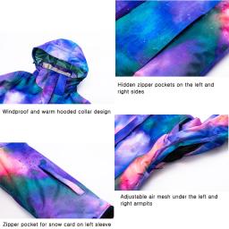 Jaqueta de esqui impermeável com capuz para homens e mulheres, casacos de snowboard, esportes ao ar livre, moda inverno quente - Image 4