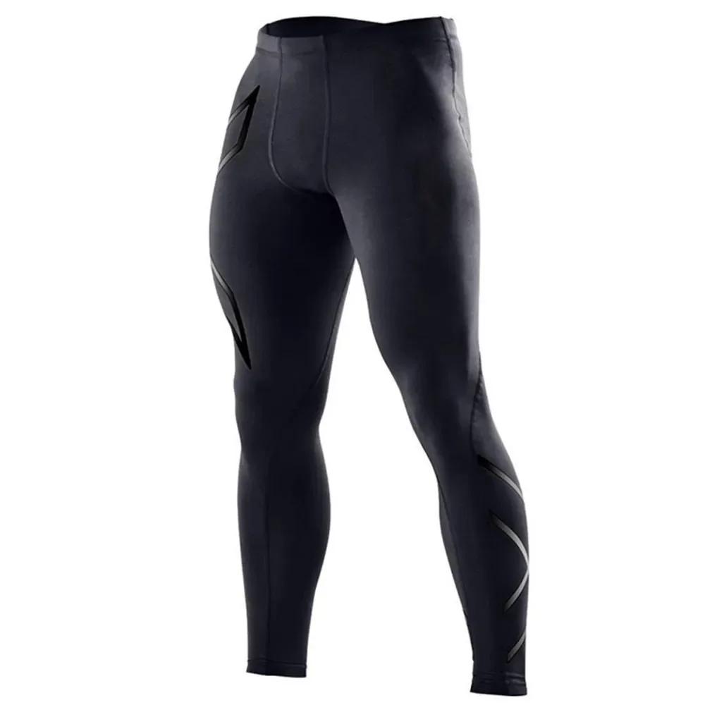 Calças justas de secagem rápida respirável masculina, calças de compressão, perneiras corrida, fitness, musculação, calças magras - Image 1