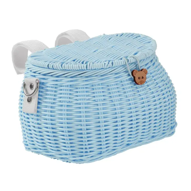 Cesta de Vime com Alça para Crianças: Ideal para Bicicletas de Meninas e Meninos