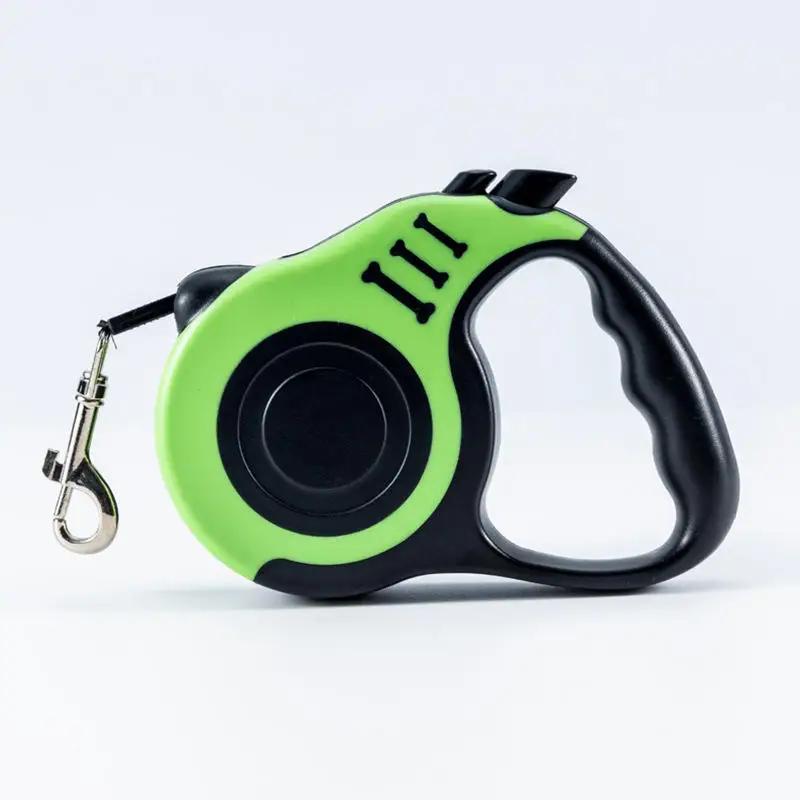 Trela para cães retrátil, guia extensível para cães pequenos e grandes, com freio e bloqueio de um botão, fita de nylon forte, 3m - Image 1