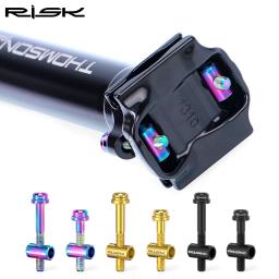 Risco 2 pçs m5 * 30/40mm liga de titânio bicicleta espigão parafusos fixação mtb estrada selim sela parafusos fixos - Image 3