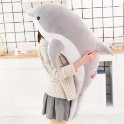 1 Set Brinquedos de pelúcia Dolphin Shaped Dormir Almofada Confortável Animal Travesseiro Dolls Girl Nap Travesseiros para Sala No 1 - Image 3