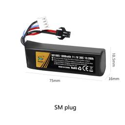 Bateria recarregável LiPO para pistola de água, Soft Air Gun, Toy Gun Acessórios, 30C, 501865, 11.1V, 1800mAh - Image 4