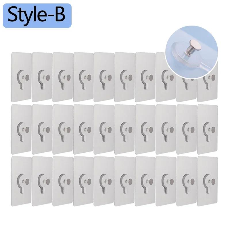 50/1 pçs adesivo parafuso ganchos de parede moldura de foto relógio pendurado prego titular punch-livre cozinha banheiro gancho de armazenamento - Image 1