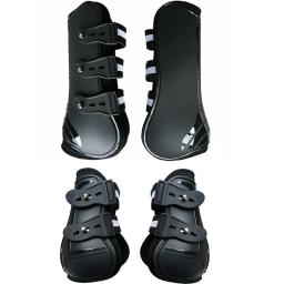 4 pçs botas de perna de cavalo ajustável frente traseira tendão da perna proteger equestre escudo do plutônio e neoprene de alta qualidade - Image 1