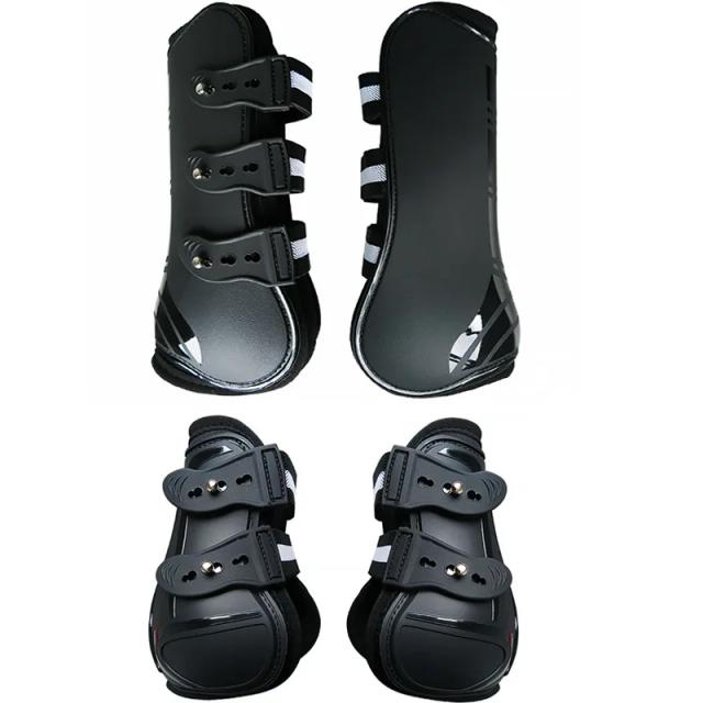 Botas de Perna de Cavalo Ajustável Protetor Equestre 4 pçs