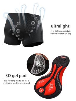 Calções de ciclismo respiráveis roupa interior de ciclismo esponja gel almofada à prova de choque bicicleta underpant mtb bicicleta de estrada roupa interior homem shorts - Image 5