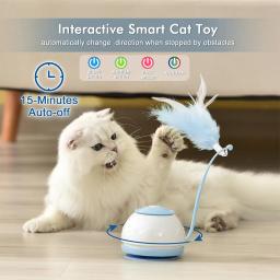 Novo brinquedo de gato elétrico carregamento usb 360 rotação quebra-cabeça interativo inteligente animal estimação gato provocando pena gato suprimentos arranhador para gato juguete gato brinquedos para gatos - Image 1