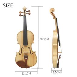 Astonvilla-Top Spruce para Iniciantes, Violino com Top Spruce, Maple Craft, Tiger Stripe, Peças Ebony, artesanal, 4/4 - Image 3