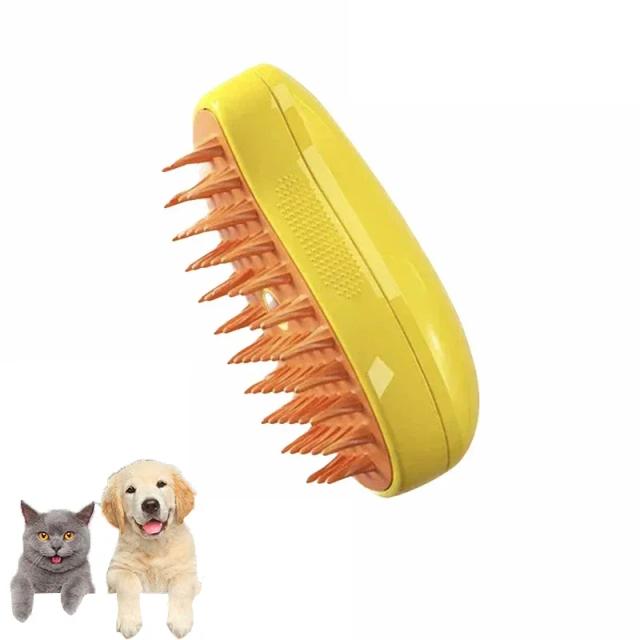 Escova a Vapor 3 em 1 para Cães e Gatos, Pulverizador Elétrico e Pente de Massagem para Cuidados com Pets