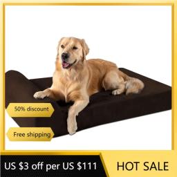 Cama ortopédica com encosto de cabeça, 7 "Dog Bed para cães grandes, Lavável Microsuede Cover, Camas Freight Free, Suprimentos de almofada - Image 1