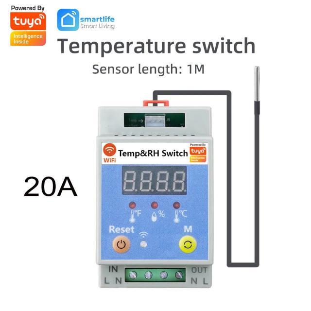 Sensor de Temperatura e Umidade Tuya WiFi com Display LCD para Jardim, Estufa e Aquário - Compatível com Alexa e Google Home