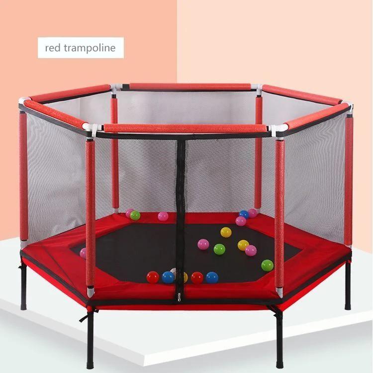 Trampolim para crianças, exercício, equipado com rede protetora, esportes internos, entretenimento, suporte 120 kg - Image 1