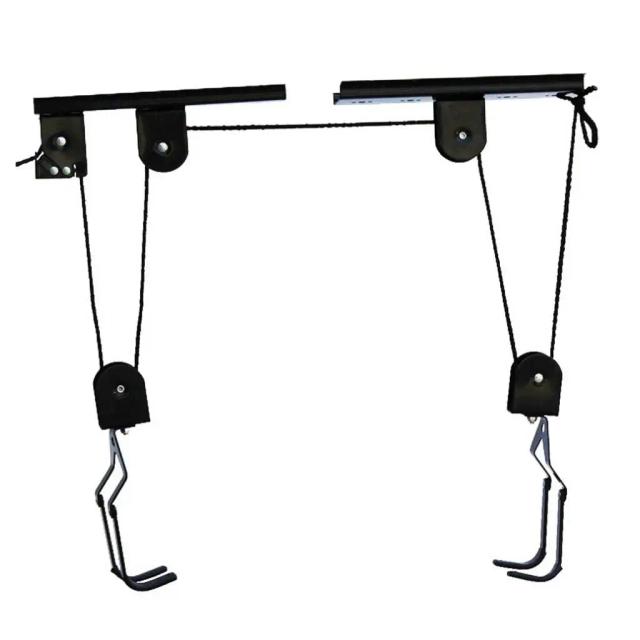 Organizador de Garagem para Bicicletas com Elevador Metálico, Gancho Suspenso e Capacidade de 40 kg