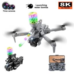 Aeronaves FPV e lançador de paintball Drone com câmera profissional 8K, motor sem escova, câmera HD de três câmeras, brinquedo de controle remoto - Image 6