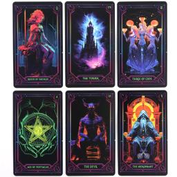 Inspirado Neon Tarot Baralho, Jogos de Adivinhação, Festa, Desktop Toy, Entretenimento Lazer, 18 + 78 Cartões, Sobre 10x6cm - Image 6