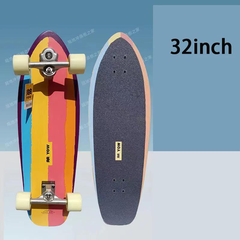Yow land surf skate longboards kits inteiros sistema de mola de boa qualidade marcado com caminhões rodas rolamentos e ferramenta - Image 1