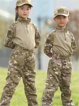 Meninos uniforme tático conjuntos de roupas de caça crianças airsoft camuflagem ternos caminhadas treinamento ao ar livre pai-filho - Image 1