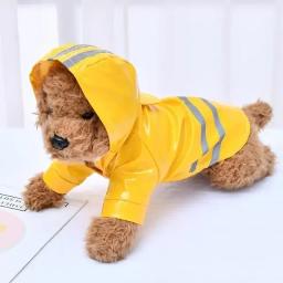 Impermeável com capuz com tira reflexiva para cães, Casacos impermeáveis, Roupas Respiráveis para Filhotes, Casaco de chuva para exterior - Image 1