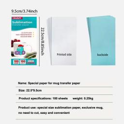 100 folhas de papel de transferência de calor de sublimação para impressora jato de tinta diy saco de roupas caneca copo cerâmica papel de transferência térmica - Image 5