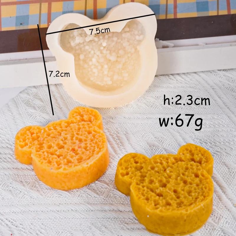 Molde De Vela Do Silicone Do Pão Dos Desenhos Animados, Fatias De DIY De Artesanato De Pão, Fazer Presentes, Gesso De Sabão, Chocolate, Biscoitos, Moldes De Cozimento, Decoração De Casa - Image 1