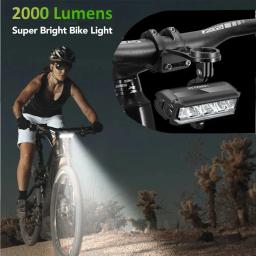 NEWBOLER-Luz Frontal Bicicleta, Lanterna Impermeável, Carregamento USB, MTB Acessórios de Ciclismo de Estrada, 2000mAh, 2000Lumen - Image 4