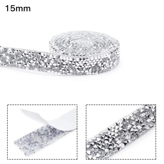 Fita de Strass Autoadesiva QIAO para Artesanato, Glitter e Decorações DIY